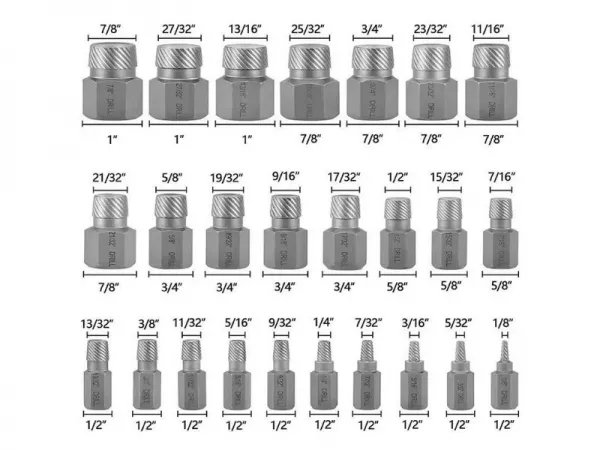 25 قطع التالفة الترباس الجوز المسمار مزيل مجموعة 